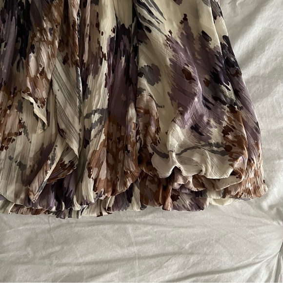 BCBGMaxAzria Strapless Dress in Cream, Brown, and Purple - Picture 2 of 6